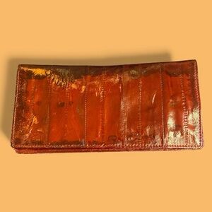 Vintage Eel Skin Oxblood Checkbook Holder Wallet – NWOT